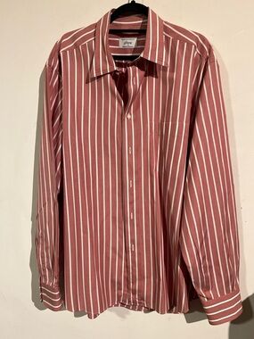 Brioni Classic Striped Long-Sleeve Shirt in Rose Pink -